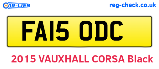 FA15ODC are the vehicle registration plates.