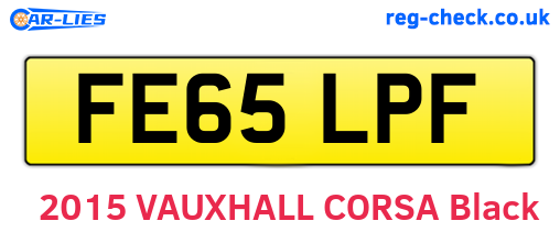 FE65LPF are the vehicle registration plates.