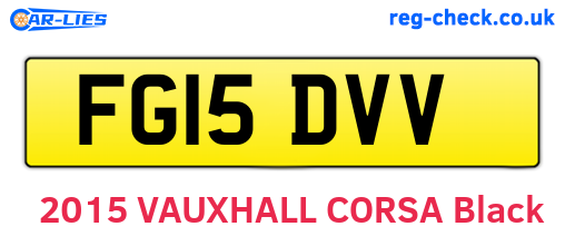 FG15DVV are the vehicle registration plates.