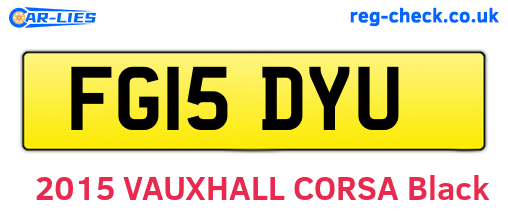 FG15DYU are the vehicle registration plates.