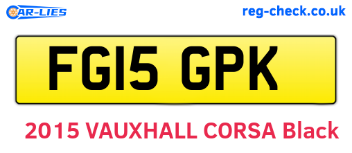 FG15GPK are the vehicle registration plates.