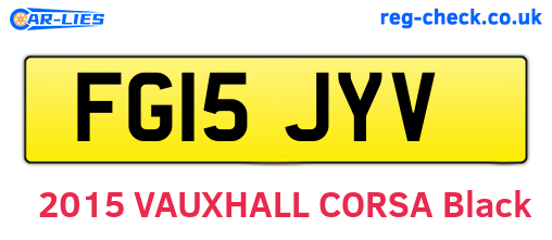 FG15JYV are the vehicle registration plates.