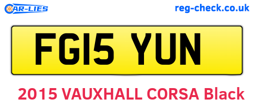 FG15YUN are the vehicle registration plates.