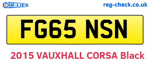 FG65NSN are the vehicle registration plates.