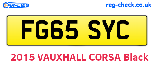 FG65SYC are the vehicle registration plates.