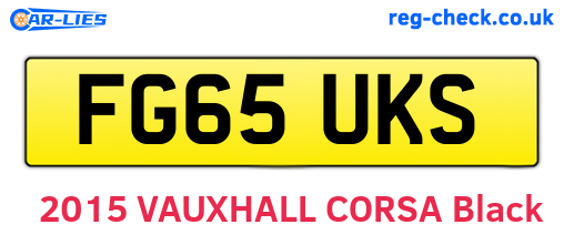 FG65UKS are the vehicle registration plates.
