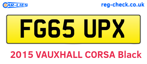 FG65UPX are the vehicle registration plates.