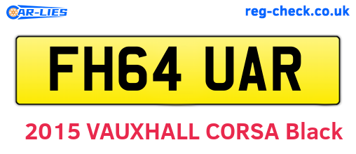 FH64UAR are the vehicle registration plates.