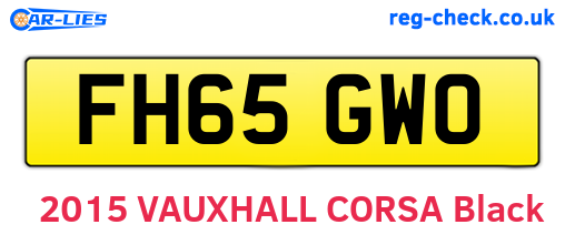 FH65GWO are the vehicle registration plates.