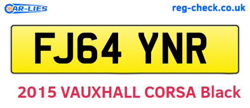 FJ64YNR are the vehicle registration plates.