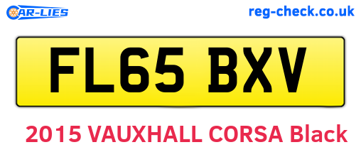 FL65BXV are the vehicle registration plates.