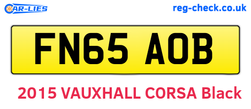 FN65AOB are the vehicle registration plates.