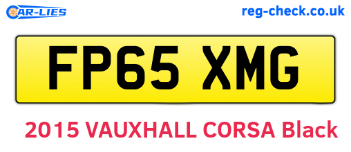 FP65XMG are the vehicle registration plates.