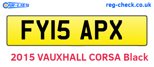 FY15APX are the vehicle registration plates.