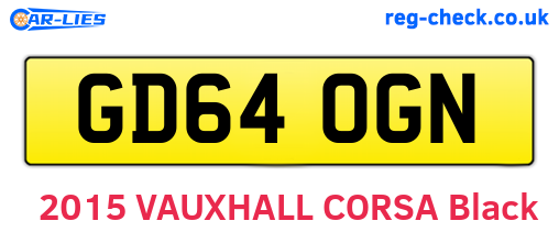GD64OGN are the vehicle registration plates.