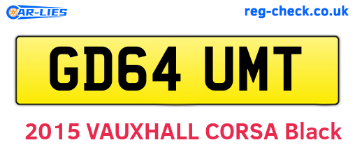 GD64UMT are the vehicle registration plates.
