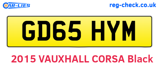 GD65HYM are the vehicle registration plates.