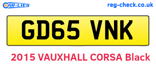 GD65VNK are the vehicle registration plates.