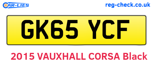 GK65YCF are the vehicle registration plates.