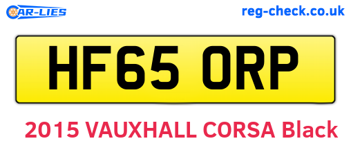 HF65ORP are the vehicle registration plates.
