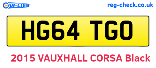 HG64TGO are the vehicle registration plates.