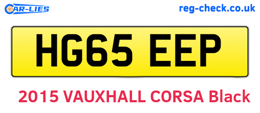 HG65EEP are the vehicle registration plates.