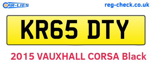 KR65DTY are the vehicle registration plates.