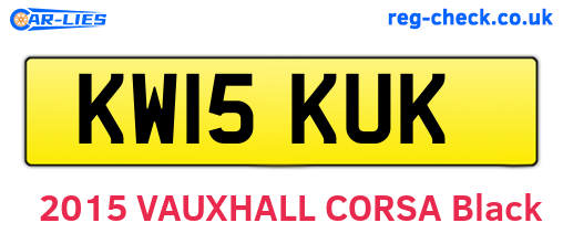 KW15KUK are the vehicle registration plates.
