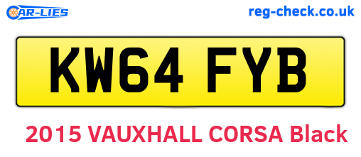 KW64FYB are the vehicle registration plates.