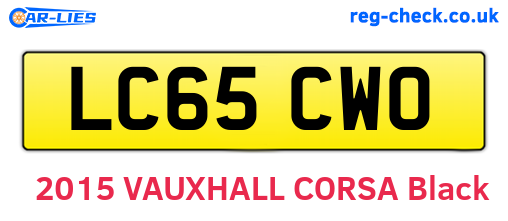 LC65CWO are the vehicle registration plates.