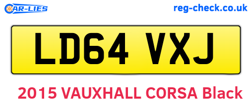 LD64VXJ are the vehicle registration plates.