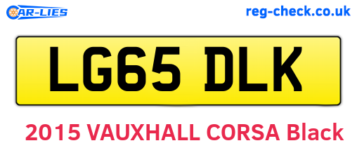 LG65DLK are the vehicle registration plates.
