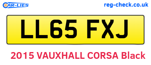 LL65FXJ are the vehicle registration plates.