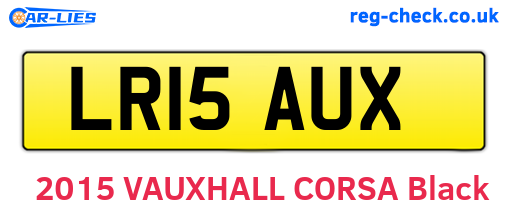 LR15AUX are the vehicle registration plates.