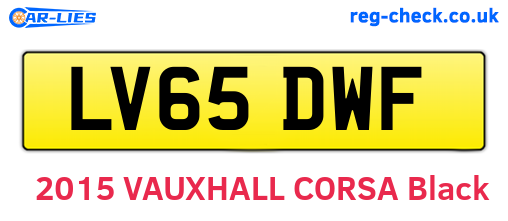 LV65DWF are the vehicle registration plates.