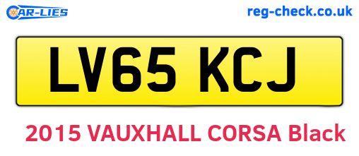 LV65KCJ are the vehicle registration plates.