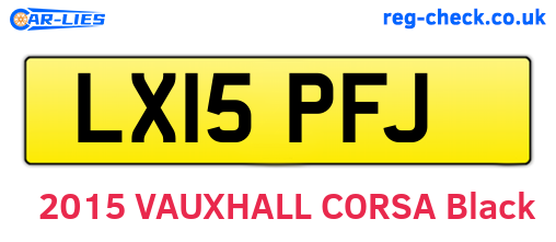 LX15PFJ are the vehicle registration plates.