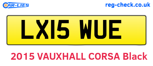 LX15WUE are the vehicle registration plates.
