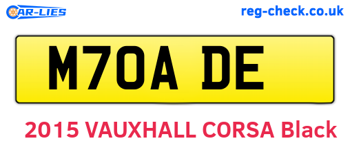 M70ADE are the vehicle registration plates.