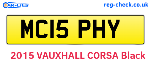 MC15PHY are the vehicle registration plates.