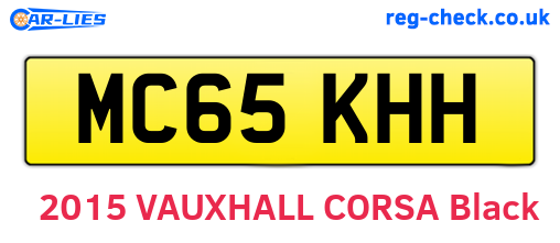 MC65KHH are the vehicle registration plates.