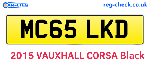 MC65LKD are the vehicle registration plates.