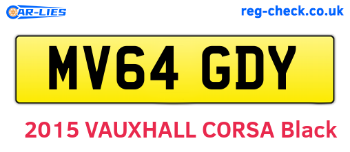 MV64GDY are the vehicle registration plates.
