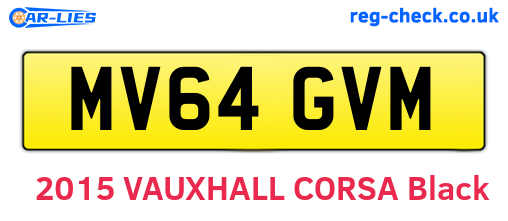 MV64GVM are the vehicle registration plates.