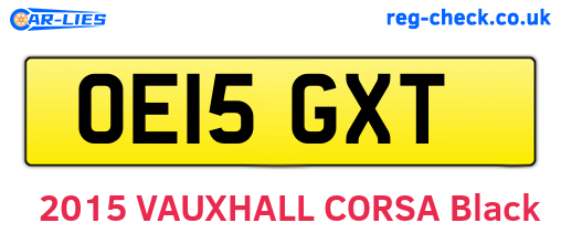 OE15GXT are the vehicle registration plates.