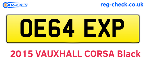 OE64EXP are the vehicle registration plates.