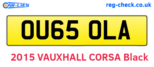 OU65OLA are the vehicle registration plates.