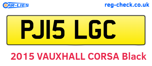 PJ15LGC are the vehicle registration plates.