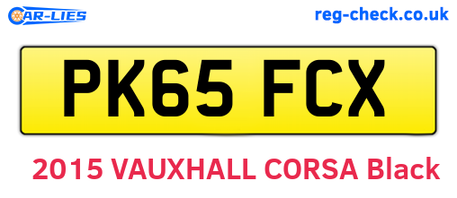 PK65FCX are the vehicle registration plates.