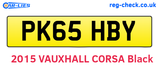 PK65HBY are the vehicle registration plates.